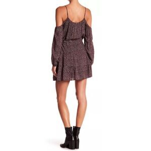 PAIGE Wine Purple Flower Printed Off Shoulder Flowy Mini Dress Women’s Medium
